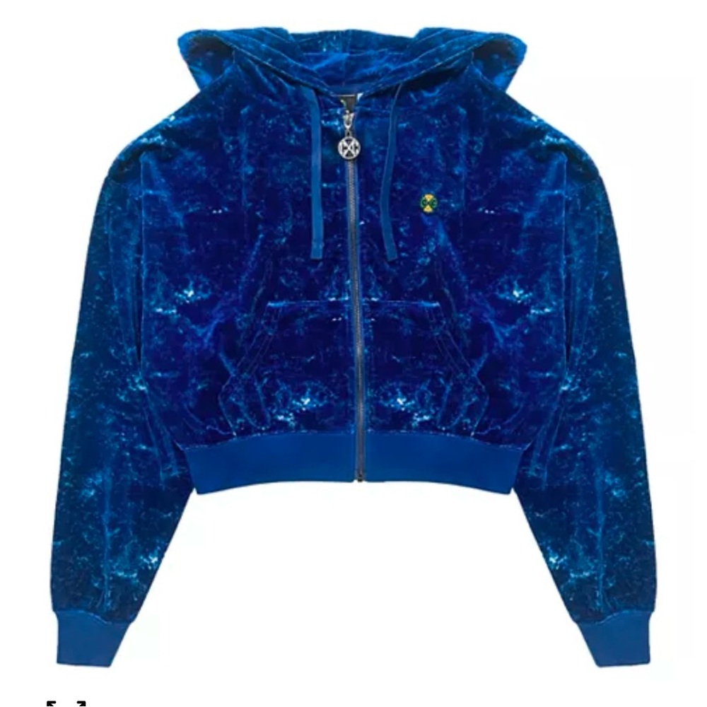 Cross Colours
Mineral Wash Velour Crop Zip Hoodie, Size M